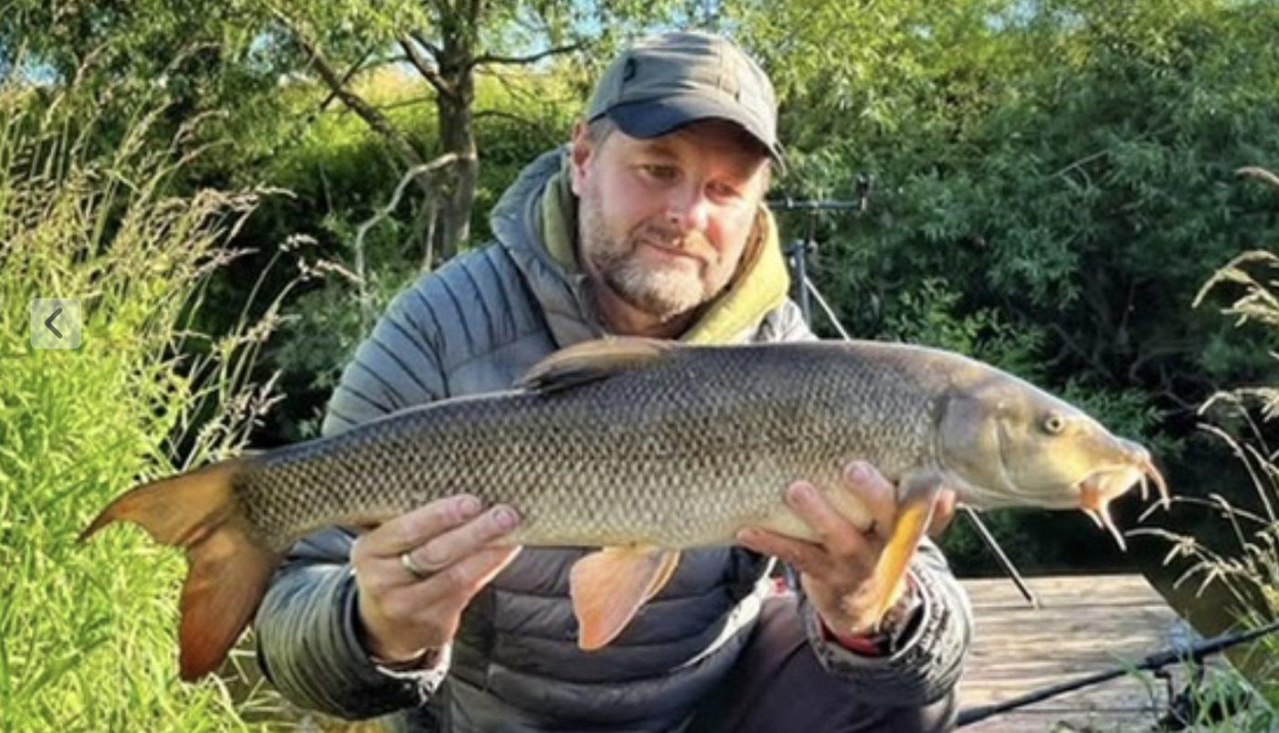 A guest with a large barbel at the Wharfe pegs